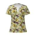 thumbnail image 4 of Wukai Lilies Flowers Casual V-Neck Graphic Tees for Women: Lightweight and Breathable Summer Tops with Stylish Design-Medium, 4 of 8