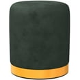 thumbnail image 4 of DAGONHIL Modern Round Velvet Ottoman,Upholstered Make-up Short Foot Stools with Gold Plating Base,Pack of 1,Green, 4 of 6