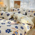 thumbnail image 1 of Lindos juegos de cama con edredón para el hogar, funda nórdica de algodón lavado, juego de sábanas planas, cama tamaño queen, king size para niñas y parejas, 1 of 6