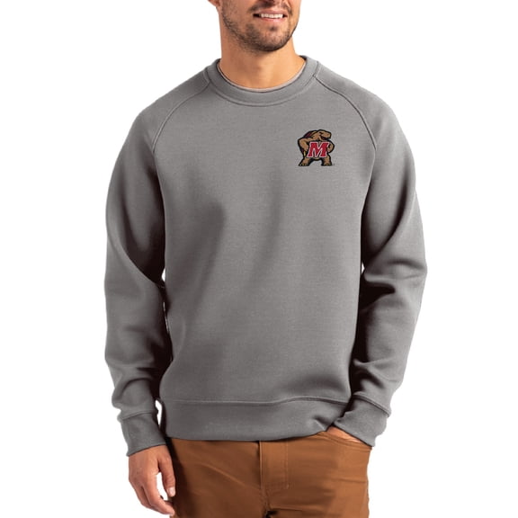 Men's Cutter & Buck Gray Maryland Terrapins Roam Recycled Pullover