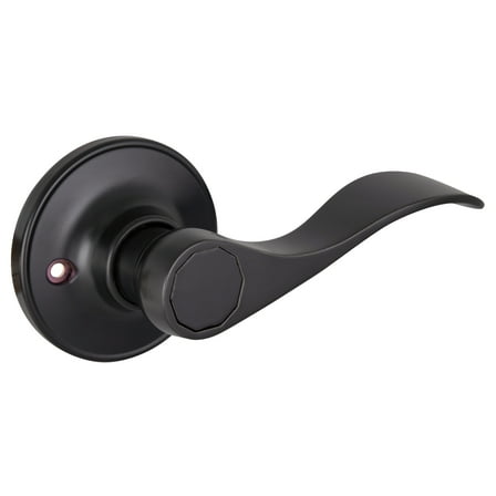 Design House Springdale Matte Black Interior Non-Turning One-Sided Dummy Door Lever