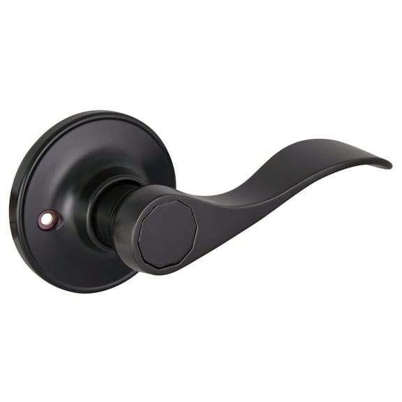 Design House Springdale Matte Black Interior Non-Turning One-Sided Dummy Door Lever