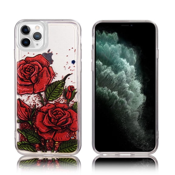 Bemz Liquid Case for iPhone 14 Pro Max (Waterfall Glitter Bling) - Red Rose