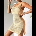 thumbnail image 4 of Womens Swimwear Cover Ups 2025 Summer Crochet Hollow Out Knit Bathing Suit Beach Dresses S, 4 of 7