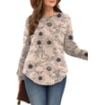 thumbnail image 5 of WIHOLL Sweatshirt for Women Crewneck Long Sleeve Shirts Curved Hem Lightweight Sweaters Fall Clothes, 5 of 8