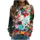 thumbnail image 1 of Sudadera Para Mujer Sudaderas Con Cuello Redondo Otoño Moda Casual Estampado de Flores Camiseta de Manga Larga Top Blusa Jersey Odeerbi  ODB150539, 1 of 6