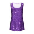 thumbnail image 4 of GA WEIHUA Women's Summer Tank Tops Glitter Sparkle Printed Camis Trendy Pleated Front Loose Fit Tunics Casual Crewneck Flowy T Shirts Blouse(Multicolor,M), 4 of 5
