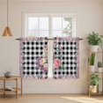 thumbnail image 2 of Easter Bunny Roses Kitchen Curtain for Berdoom Living Room Cafe 45 Inch Length, Pink Floral Spring Black Buffalo Plaid Tiers Curtains Light Filtering Drapes Window Treatment 2 Panels 52"Wx45"L, 2 of 8