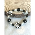 thumbnail image 5 of Zebra Butterfly Bracelets for Women, Handmade Glass Beaded Stretch Bracelet, Birthday Christmas Jewelry Gift for Her, Black White, 1 pc, 5 of 11