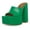 Green, variant on YDN Women Breathable Platform Square Open Toe Mules Slip On Chunky High Heel Sandals Casual Beach Outfit Shoes Size 7 Denim Blue