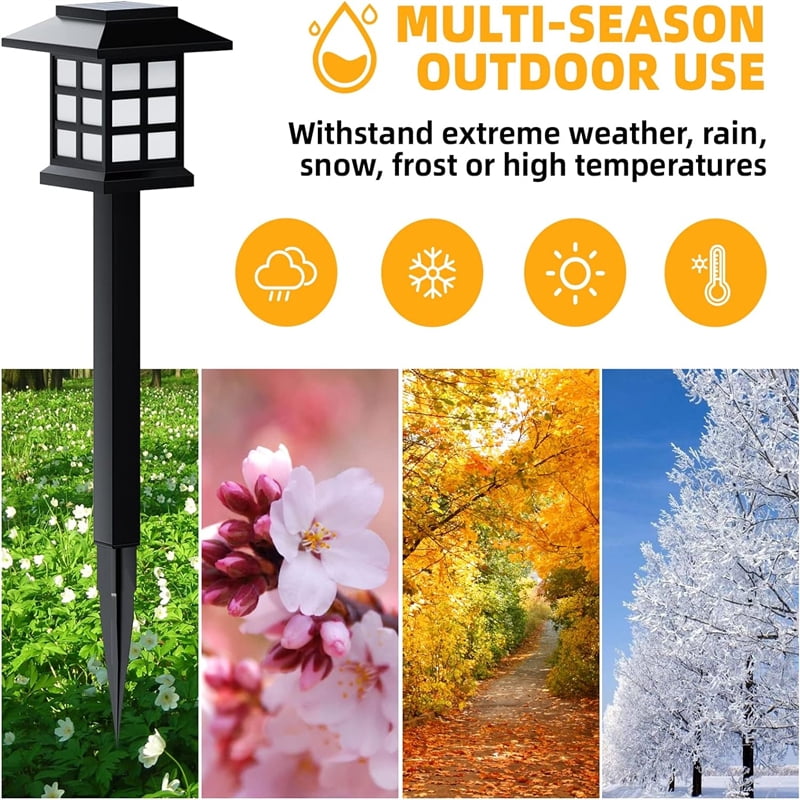 12 Pack LED Solar Outdoor Lights - Automatic Sidewalk Lights for Garden, Landscape, Path, Patio, Deck, Driveway（multi-colored）