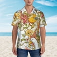 thumbnail image 4 of Kll Men'S Hawaiian Shirt Short Sleeve Button Down Beach Shirts-Ducks And Flowers, 4 of 8