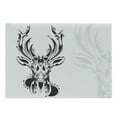 thumbnail image 1 of Antlers Cutting Board, Tribal Deer Head Shadow Art Emblem Wilderness Ornamental Monochrome Art, Decorative Tempered Glass Cutting and Serving Board, Large Size, Pale Grey Black, by Ambesonne, 1 of 1
