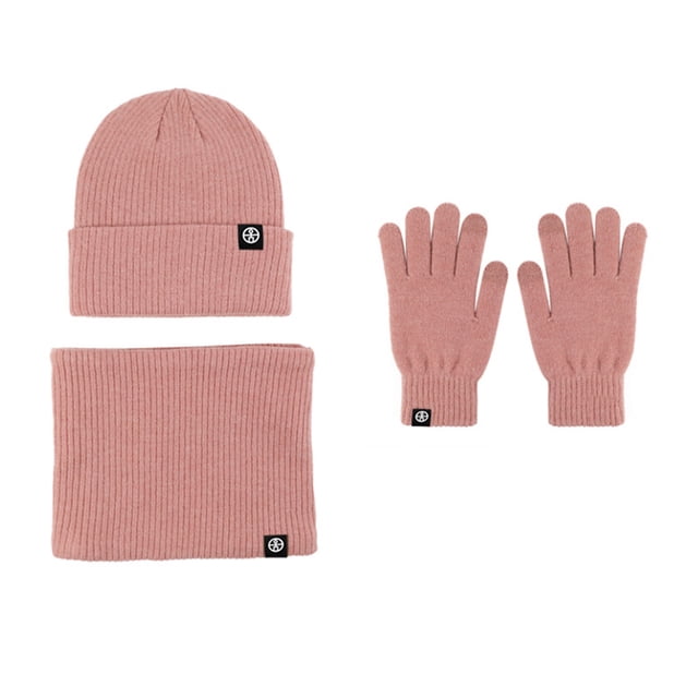 Gorro de invierno, bufanda, guantes con pantalla táctil, conjunto para hombres y mujeres, guantes de gorro