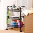 thumbnail image 5 of Wussanun Fruit and Vegetable Basket Bowls for Kitchen, 5 Tier Stackable Metal Mesh Storage Basket with 360 Degree Wheels, Fruit Vegetable Produce Basket Storage Organizer (Black), 5 of 6