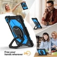 thumbnail image 6 of Heavy Duty Shockproof Case for Samsung Galaxy Tab S10 FE , Galaxy Tab S9 FE , Galaxy Tab S9,Anti drop silicone+PC Layer Protective Case 360 ° Rotating Square Handle Stand With Shoulder Strap,Blue, 6 of 8