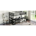 thumbnail image 4 of Twin Over Bunk Bed With Led & , Metal Construction, Desk And Shelves, Multiple Placement Alternatives, Black Bed, Different Possibilities,, 4 of 6