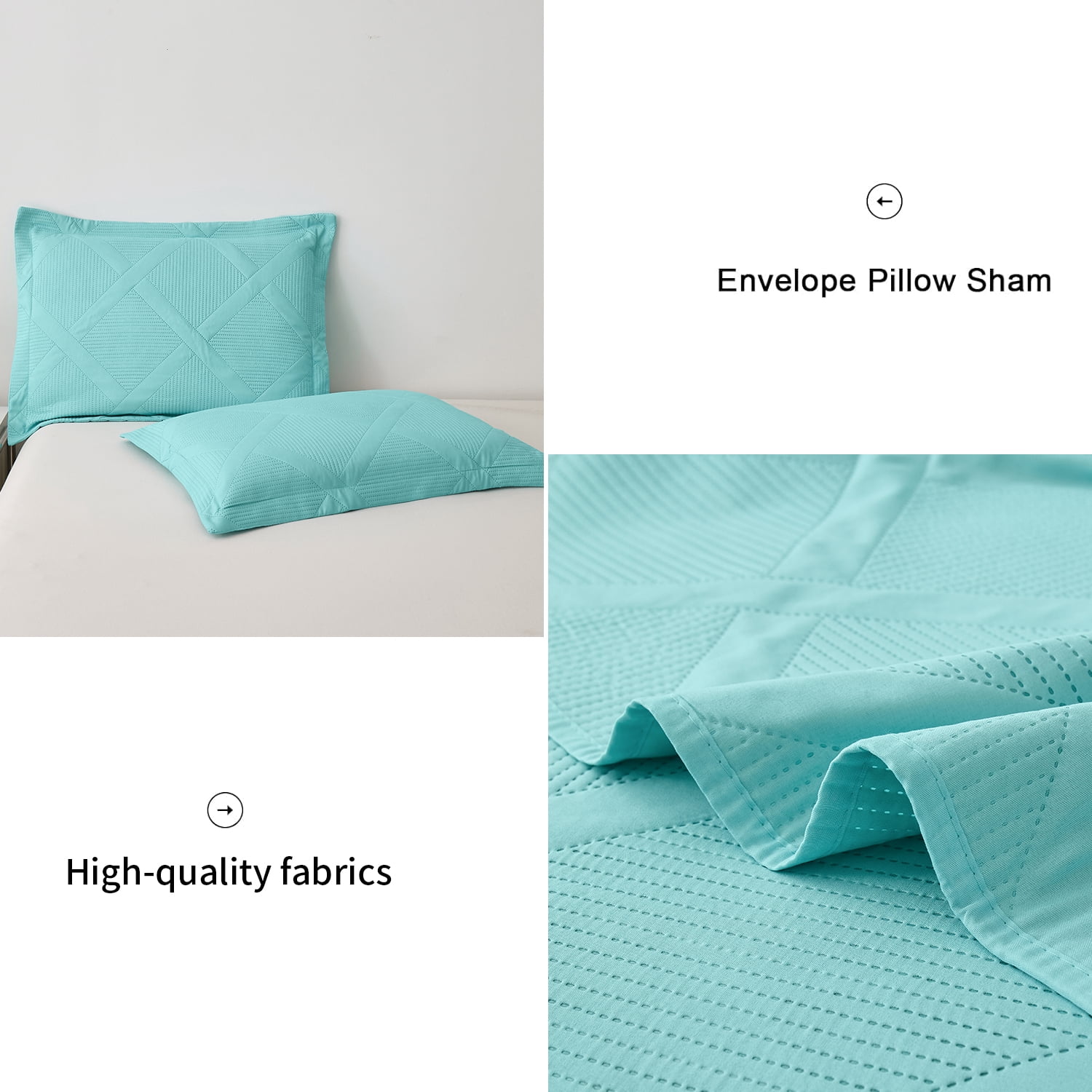 Beartech Solid Color Quilt Set Twin Size Apple Green Bedspread Coverlet Microfiber Bedding Lightweight Reversible Set,Soft Bedding for All Seasons