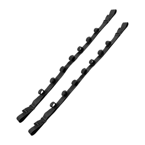 Wweixi 2x Fishing Rod Holder Strap Belts Hold Rods 7 Portable for Cars Travel Truck Black