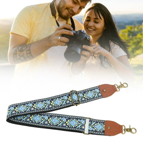 Retro Ethnic Style Camera Strap, Woven Thickened Polyester, Outdoor Photography Equipment, Gift for Photographers, Widened Shoulder Strap, Press Lock, Outdoor Photography Strap