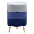thumbnail image 1 of Tray Top End Table With 3-Storage Bin & Natural Wood Legs, 1 of 6