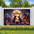 thumbnail image 5 of Decorative Design Happy Halloween Banner Witch Theme Pumpkin Design Spooky Elements for Halloween Party Indoor Decoration Outdoor Event, 5 of 9