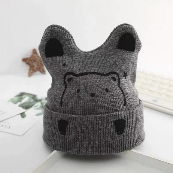 TELOLY Soft Warm Knitted Baby Hats Caps Cute Cartoon Cozy Winter Infant Toddler Baby Beanies for Boys Girls 0-12M