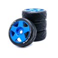 thumbnail image 1 of For Raytheon 17mm Adapter, 1/8 Rc Remote Control Flat Running Trolley Tire,black+blue, 1 of 5