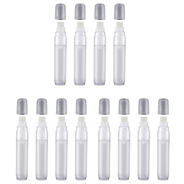 12 Pack Paint Pens 15 mm Empty Acrylic Permanent Marker Clear White Marker Pen Fine Point Empty Refillable Markers