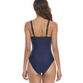 thumbnail image 6 of One Piece Bathing Suit for Women Bikini Romper Sexy V Neck Ruched Tummy Control Monokini Swimsuits Swimwear, 6 of 7
