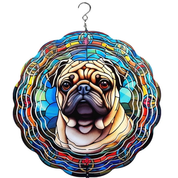 Pug Wind Spinner, Garden Décor, Yard Décor, Porch Decor