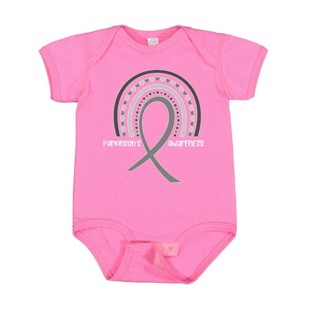 

Inktastic Parkinson s Awareness Gray Ribbon Rainbow Gift Baby Boy or Baby Girl Bodysuit