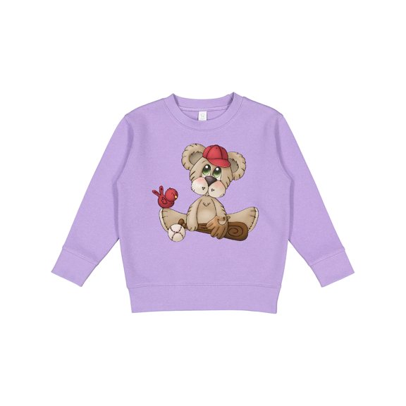 Inktastic Baseball Teddy Bear Toddler Sweatshirt