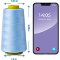 thumbnail image 2 of shiyou-Serger Thread All-Purpose Thread for Sewing, Baby Blue Thread, Polyester Sewing Thread, 4 Cones of 3000 Yards Each Spool Thread for Sewing Machine Thread, 2 of 4