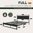 thumbnail image 6 of Einfach Full Size Bed Frame with Modern Wooden Headboard,Black,No Box Spring Needed, 6 of 6