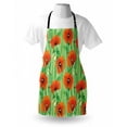 thumbnail image 3 of Spring Apron Scarlet Poppy Flowers Field with Butterflies Inspirational Wild Herbs Design, Unisex Kitchen Bib Apron with Adjustable Neck for Cooking Baking Gardening, Fern Green Scarlet, by Ambesonne, 3 of 3