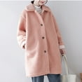 thumbnail image 4 of Usmixi 2025 Trench Coat for Women Plush Coat for Women Open Button up Fluffy Fleece Overcoat Pocket Long Sleeve Lapel Casual Solid Fuzzy Furry Long Outerwear Winter Trench Coat, 4 of 7