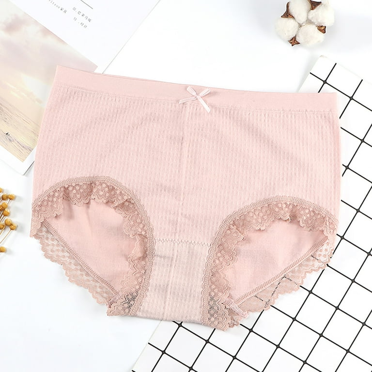 Lopecy-Sta Women's Panties with Bow Lace Trim Waist Seamless Panties Sales  Clearance Womens Underwear Period Underwear for Women Pink