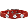 thumbnail image 3 of Mirage Pet Products Leather Snowflake Dog Collar, Red, M, 3 of 3