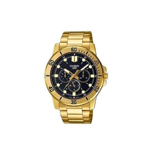 Casio MTP-VD300G-1E Black Analog Gold Stainless Steel Quartz Men's Casual Watch