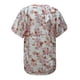thumbnail image 5 of Fiudx Ofertas Relámpago Moda Mujer Causal V-Cuello Impresión Blusa Manga Corta Camiseta Verano Tops, 5 of 5