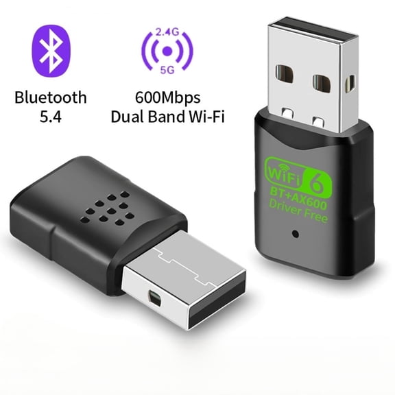 WiFi 6 USB Adapter with Bluetooth 5.4, AX600 Dual Band 2.4G/5G, Driver Free Wireless Network Card, Plug & Play Compatible with Windows 7/10/11 for PC Laptop Desktop