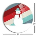 thumbnail image 3 of Colorful Snowman Blue Green Red Stripes 24 inch Glass Round Wall Hanging Sign, 3 of 4