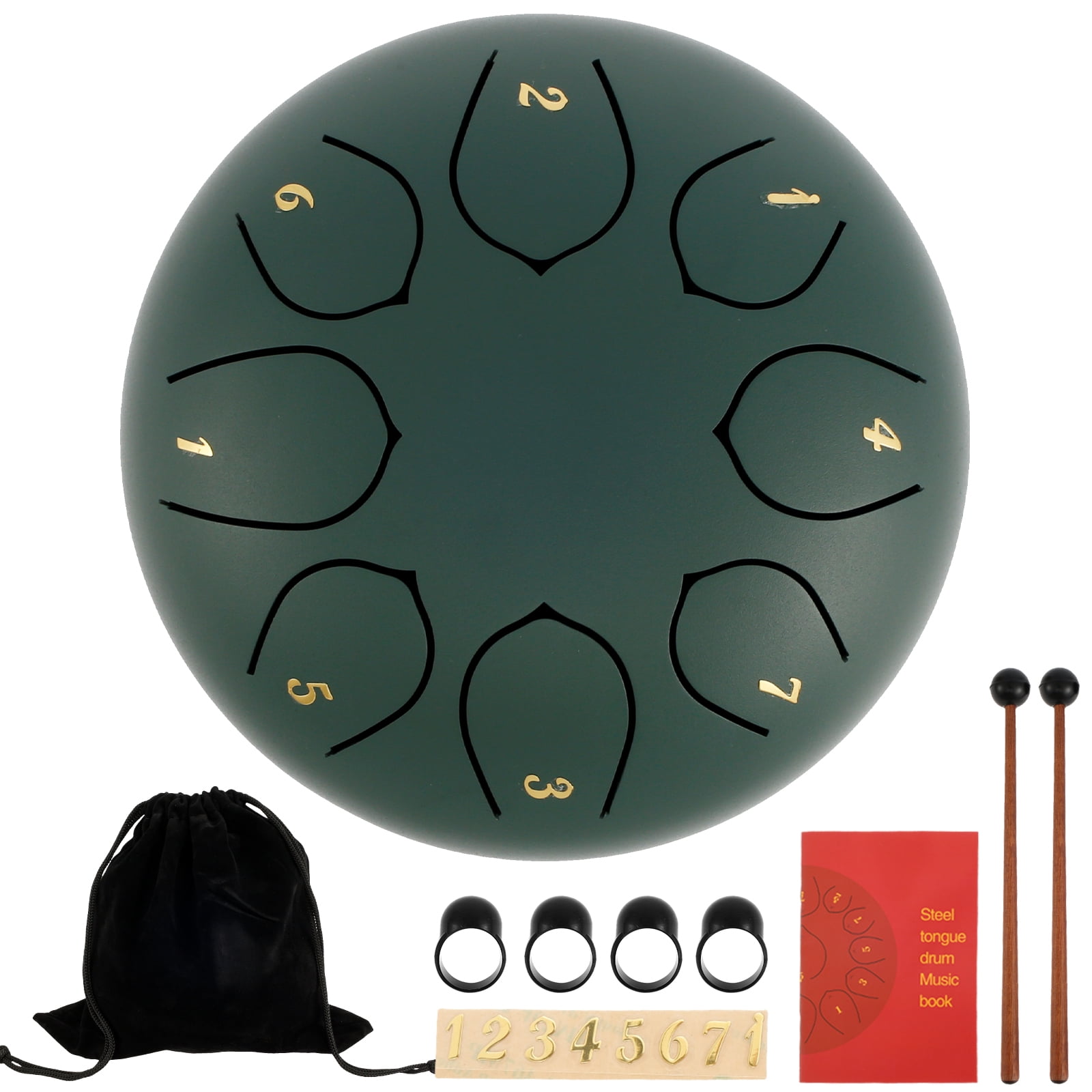 Threns Rain Drum 8 Tone 6 inch Carbon Steel Tongue Drum Outdoor Garden Chakra Rain Drum Musical Instruments for Outside Garden Patios