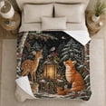 thumbnail image 5 of Woodland Wildlife Winter Forest Scene, Rustic Farmhouse Horse Scene, Warm Flannel Blanket for Ranch House and Living Room, Horse Lovers Housewarming Gift, Rustic Home Decor, 5 of 9