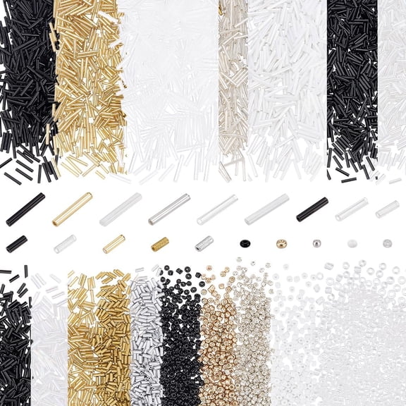 12900pcs Glass Seed Beads Kit for Jewelry Making 2mm Round Seed Bead Bugle Beads Small Craft Tube Bead for Summer Jewelry Necklace Bracelet Earring Making DIY Craft 19 Styles