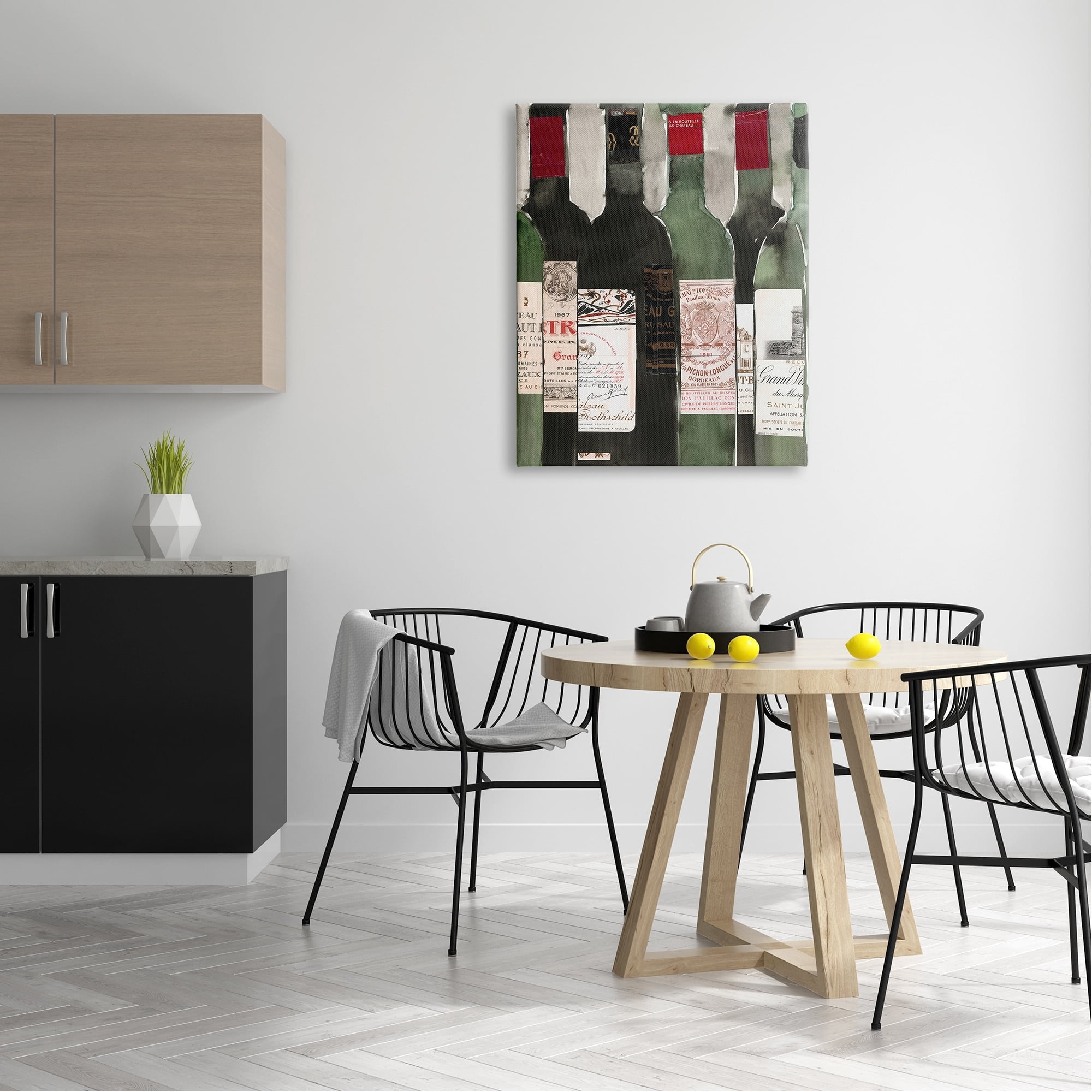 Stupell Industries Vintage Style Green Labeled Liquor Wine Bottles , 30 x 40, Design by Samuel Dixon