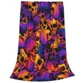 thumbnail image 2 of Honeii Skull Print Fleece Blanket - Throw Blanket for Bed, Sofa, Couch, Camping, and Travel , Microplush Ultra Soft Warm Blanket-80"x60", 2 of 7