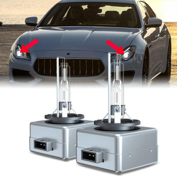 D3S HID Headlight Xenon Bulbs for Maserati Quattroporte 2014-2017 High/Low Beam 6000K White,2pcs