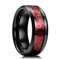 thumbnail image 1 of Anillo de acero inoxidable Universal Gear patch Anillo de moda para hombres y mujeres negro y rojo, 1 of 8